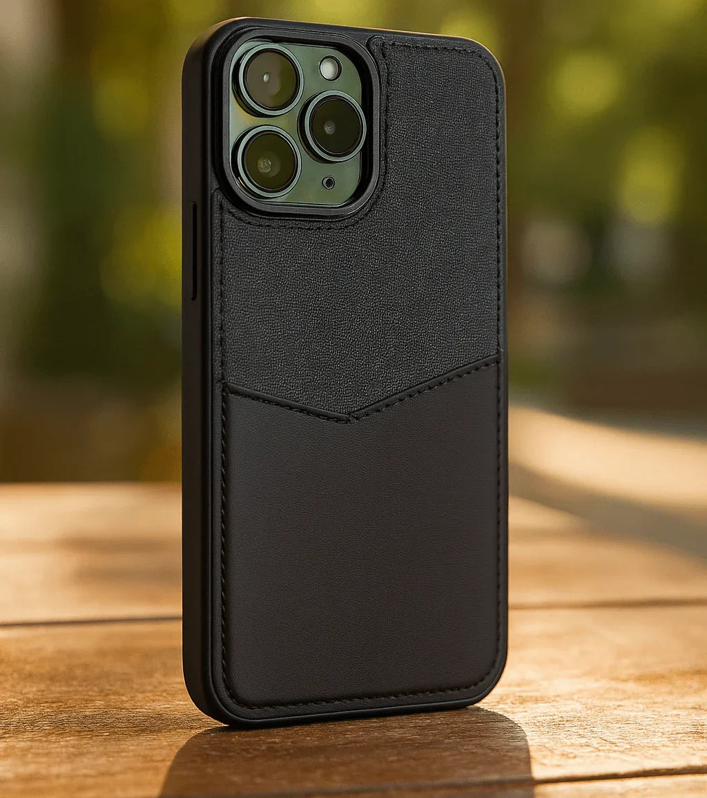 Dual-Tone Fabric & PU Leather iPhone Case